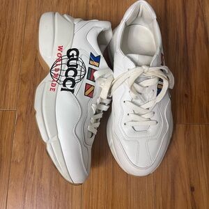 Gucci Auth Rhyton Worldwide White Leather Sneakers
